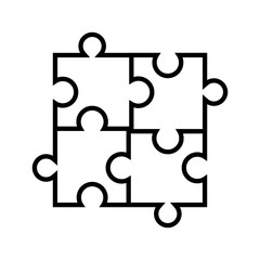 Puzzle line icon, logo isolated on white background