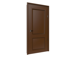 Brown door. 3d rendering illustration