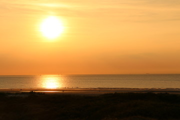 sunset on the beach of an island