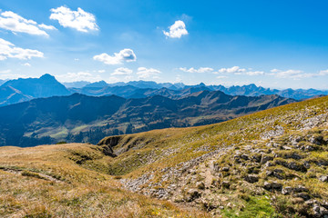 Fototapeta premium Hike on the Hohe Ifen in the Kleinwalsertal