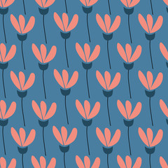 Bold orange flower repeat pattern.