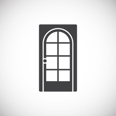 Door icon on background for graphic and web design. Creative illustration concept symbol for web or mobile app