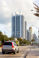 Obraz premium Collins Avenue at Sunny Isles Beach, Miami, Florida, United States