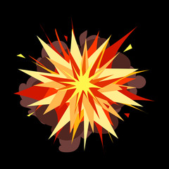 Explosion vector icon.Cartoon vector icon isolated on white background explosion.