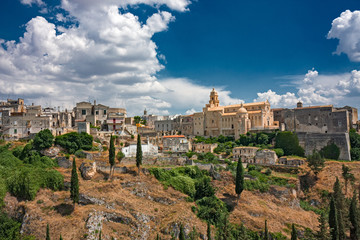 Fototapeta na wymiar Panoramic view of the historic city of Gravina di Puglia.