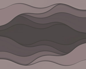 Abstract illustration with waves. Wavy paper background. Curve lines.