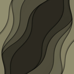 Abstract illustration with waves. Wavy paper background. Curve lines.