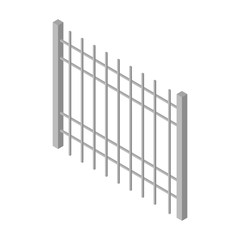 Fence vector icon. Isometric vector icon isolated on white background fence.