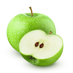 Green apple. Isolated on white background