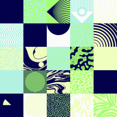 Pattern With Abstract Vector Geometric Shapes And Organic Natural Textures