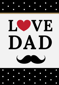 Postcard for dad - vector with heart