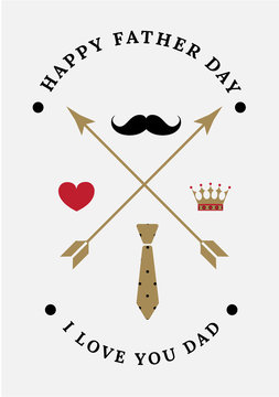 Postcard for dad - vector with male atributy