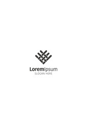 Knitting heart logo design template on white