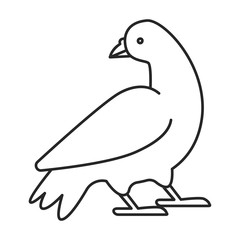 Dove of peace vector icon.Outline vector icon isolated on white background dove of peace.