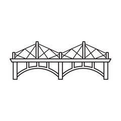 Bridge vector icon.Outline vector icon isolated on white background bridge.