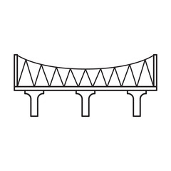 Bridge vector icon.Outline vector icon isolated on white background bridge.