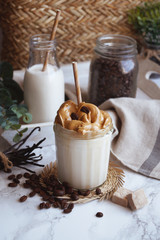 Dalgona whipped coffee, instant coffee, cream coffee, iced coffee 