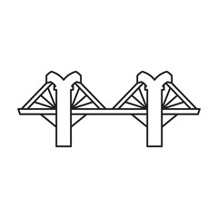 Bridge vector icon.Outline vector icon isolated on white background bridge.