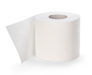Toilet paper isolated on white background.