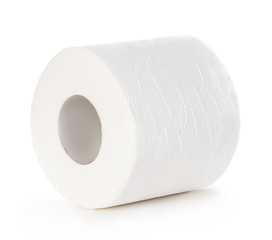 Toilet paper isolated on white background.