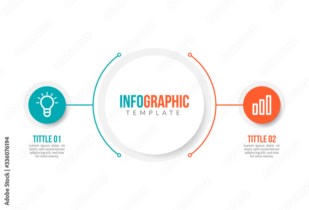 Wall mural minimal business infographics template. timeline with 8 steps, options and marketing icons .vector l
