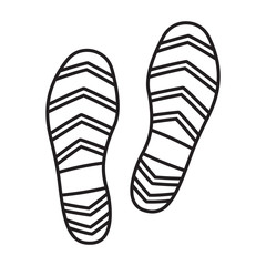 Print of shoe vector icon.Outline vector icon isolated on white background print of shoe .