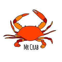Red crab, sketch for your design