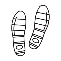 Print of shoe vector icon.Outline vector icon isolated on white background print of shoe .