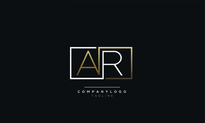 AR RA A R alphabet abstract initial letter logo design vector template