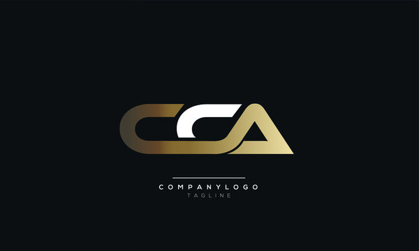 CCA alphabet abstract initial letter logo design vector template