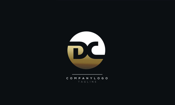 DC or CD D C alphabet abstract initial letter logo design vector template