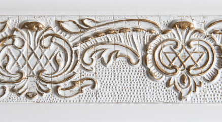 molding on the wall frieze on the wall, a bas-relief, wall decoration, background modeling.