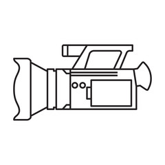 Video camera vector icon.Outline vector icon isolated on white background video camera.