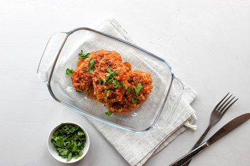 Lazy cabbage rolls with toasted