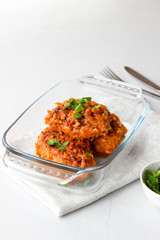 Lazy cabbage rolls with toasted