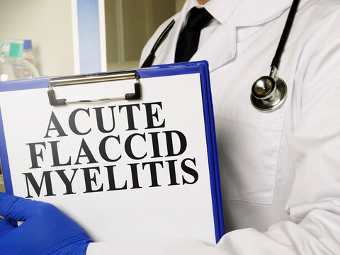 Medic shows diagnosis Acute Flaccid Myelitis AFM.