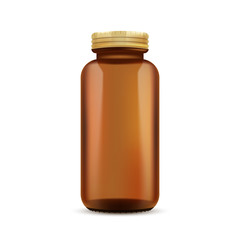 Amber glass bottle mockup