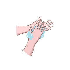 Hand wash hygiene icon