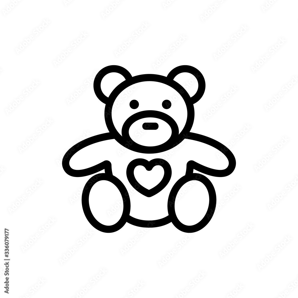 Wall mural bear igruska icon vector. bear igruska sign. isolated contour symbol illustration