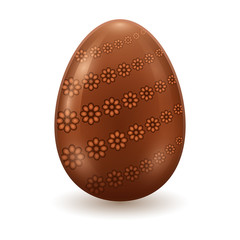 Chocolate egg vector icon. Realistic vector icon isolated on white background chocolate egg.