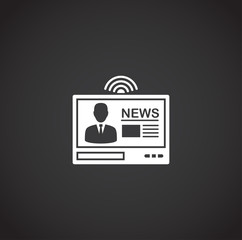 Mass media related icon on background for graphic and web design. Creative illustration concept symbol for web or mobile app