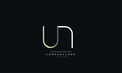 Letter UN NU U N minimal elegant monogram art logo. Outstanding professional trendy awesome artistic initial based Alphabet icon logo. Premium Business logo