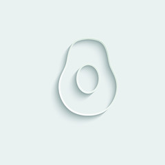 Paper avocado icon. half avocado  sign vector