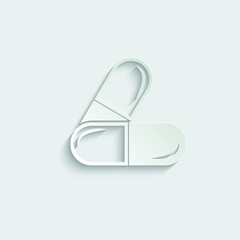 Paper pills - vector icon medicine sign