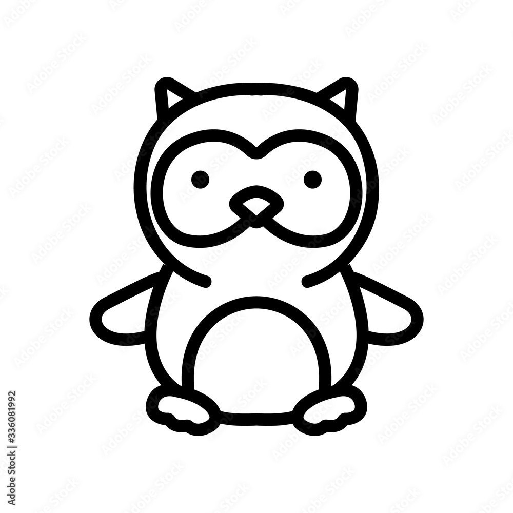 Wall mural owl toy icon vector. owl toy sign. isolated contour symbol illustration