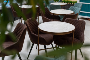 New cafe in a shopping center in the city