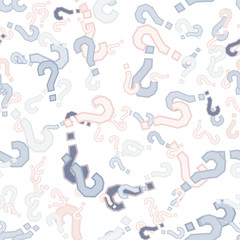 Quiz seamless pattern. Question marks, doubt, faq