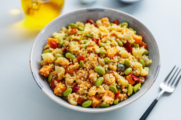 Quinoa with vegetables in bowl