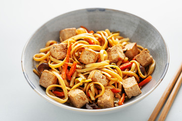 Asian noodles with cheese tofu