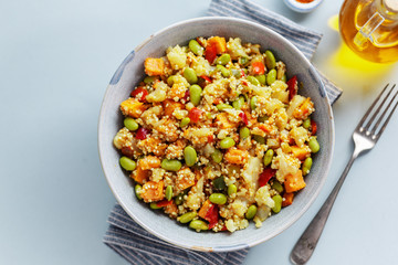 Quinoa with vegetables in bowl
